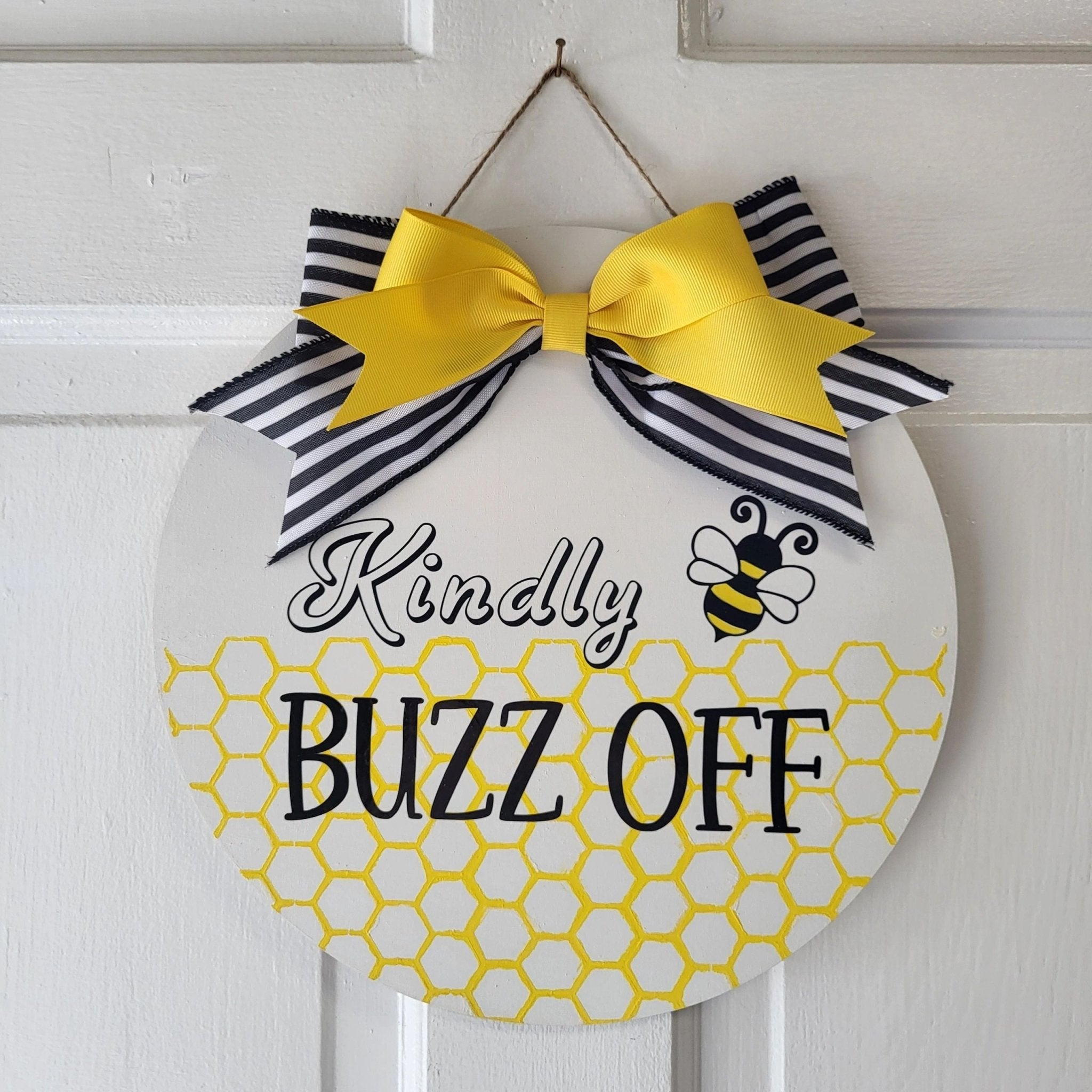 Kindly Buzz Off Front Door Sign 12" - Potpourri Gift Shop