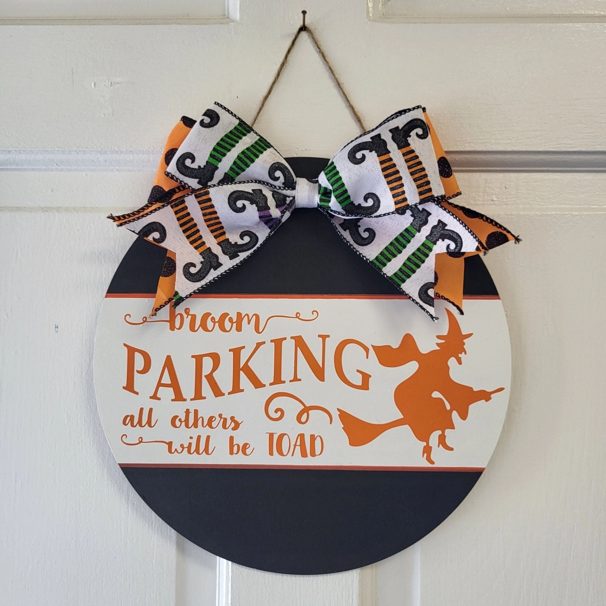 Broom Parking Only Halloween Front Door Sign 12" - Potpourri Gift Shop