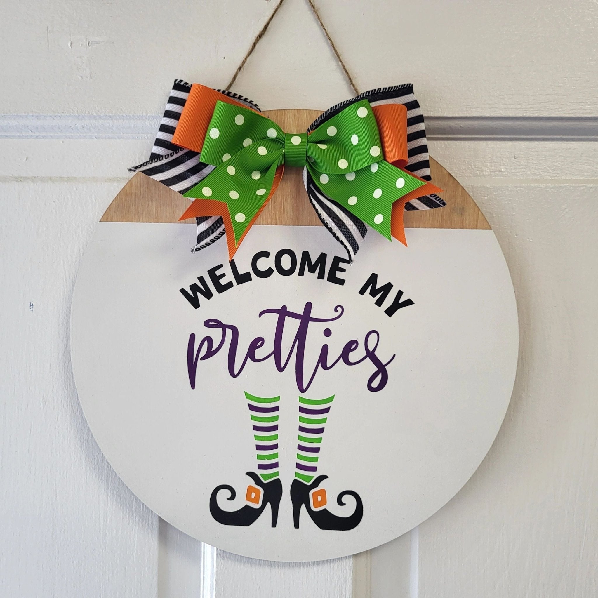 Welcome My Pretties Halloween Front Door Sign 12" - Potpourri Gift Shop