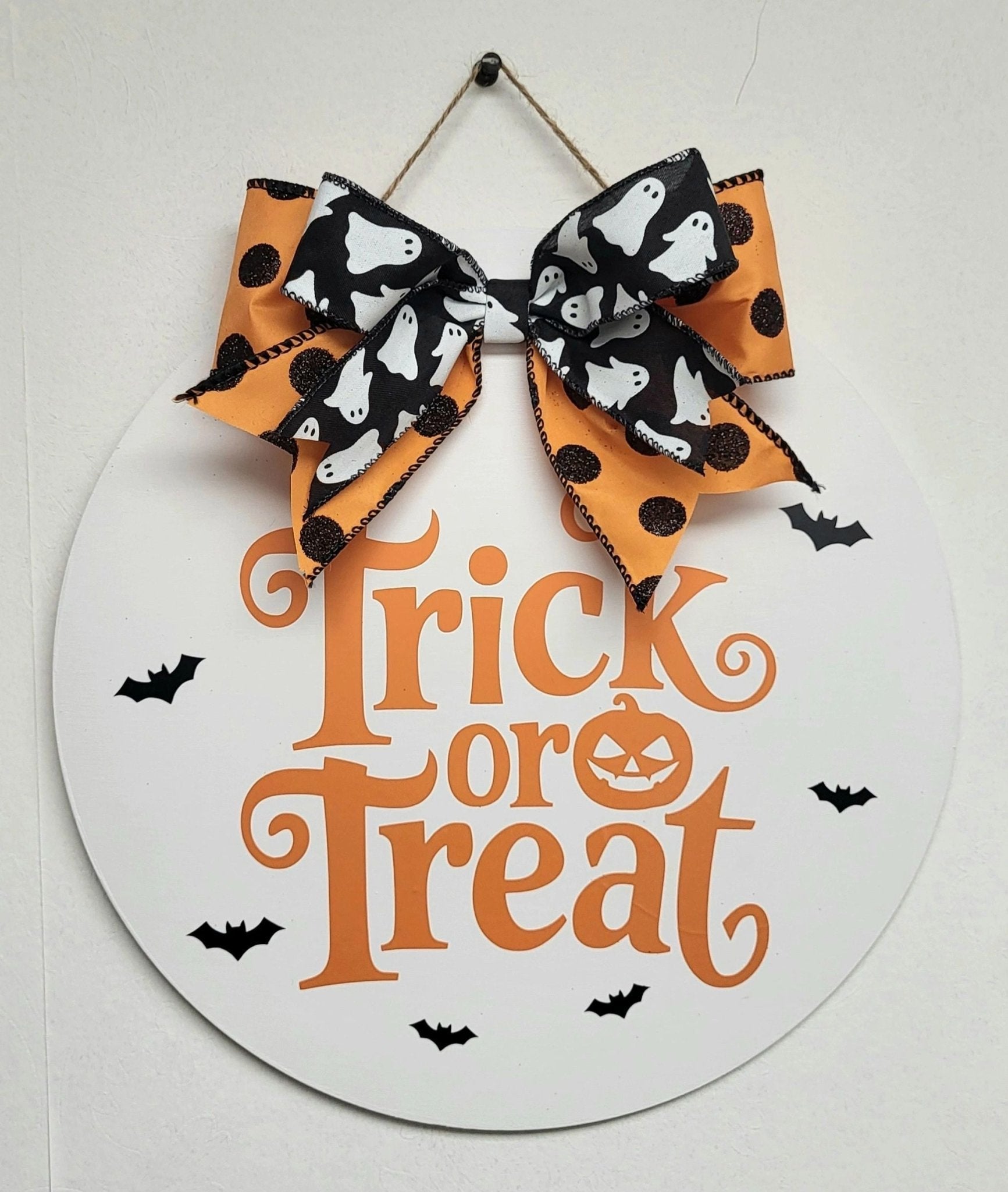 Trick or Treat Halloween Front Door sign 12" - Potpourri Gift Shop