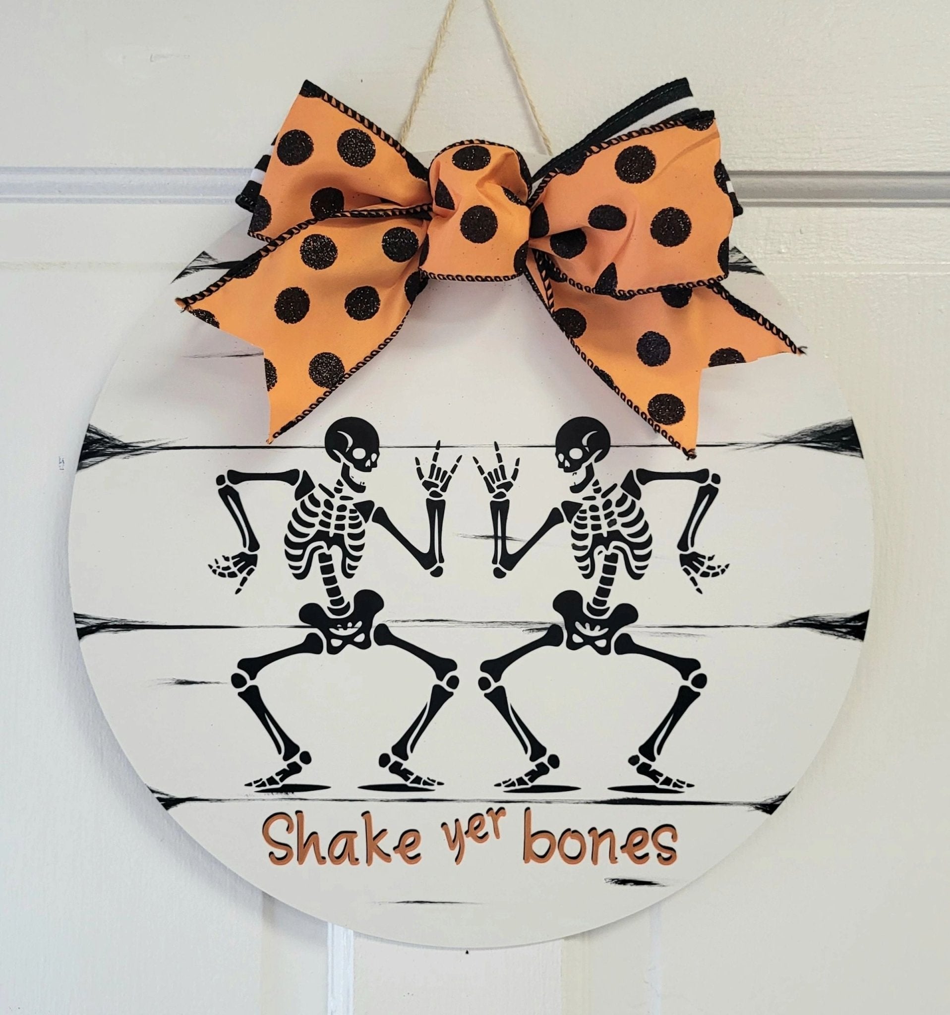 Shake Yer Bones Halloween Front Door Sign 14" - Potpourri Gift Shop