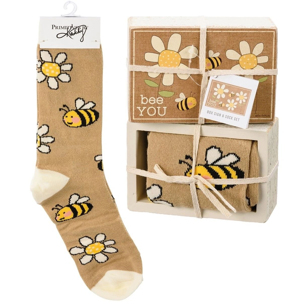 Bee You Box Sign And Sock Set - Potpourri Gift Shop