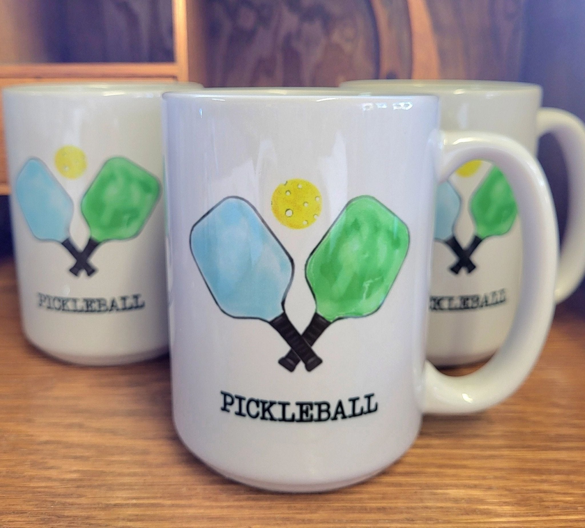 Pickleball Mug - Blue & Green 15 oz. - Potpourri Gift Shop