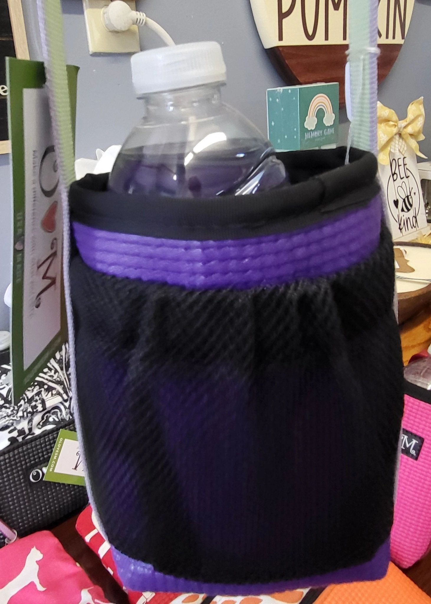 Cross Body Water Bottle Holder in Purple - Potpourri Gift Shop