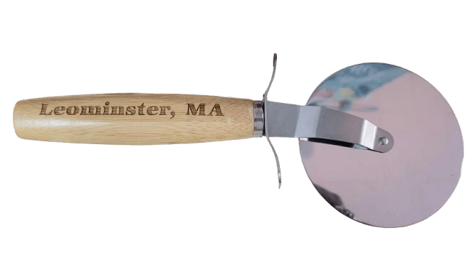 Leominster Engraved Bamboo Pizza Cutter - Potpourri Gift Shop