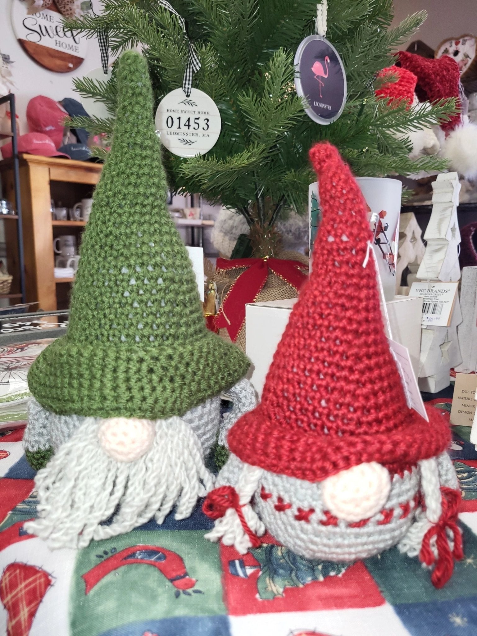 Green Crocheted Gnome 7"x12" - Potpourri Gift Shop