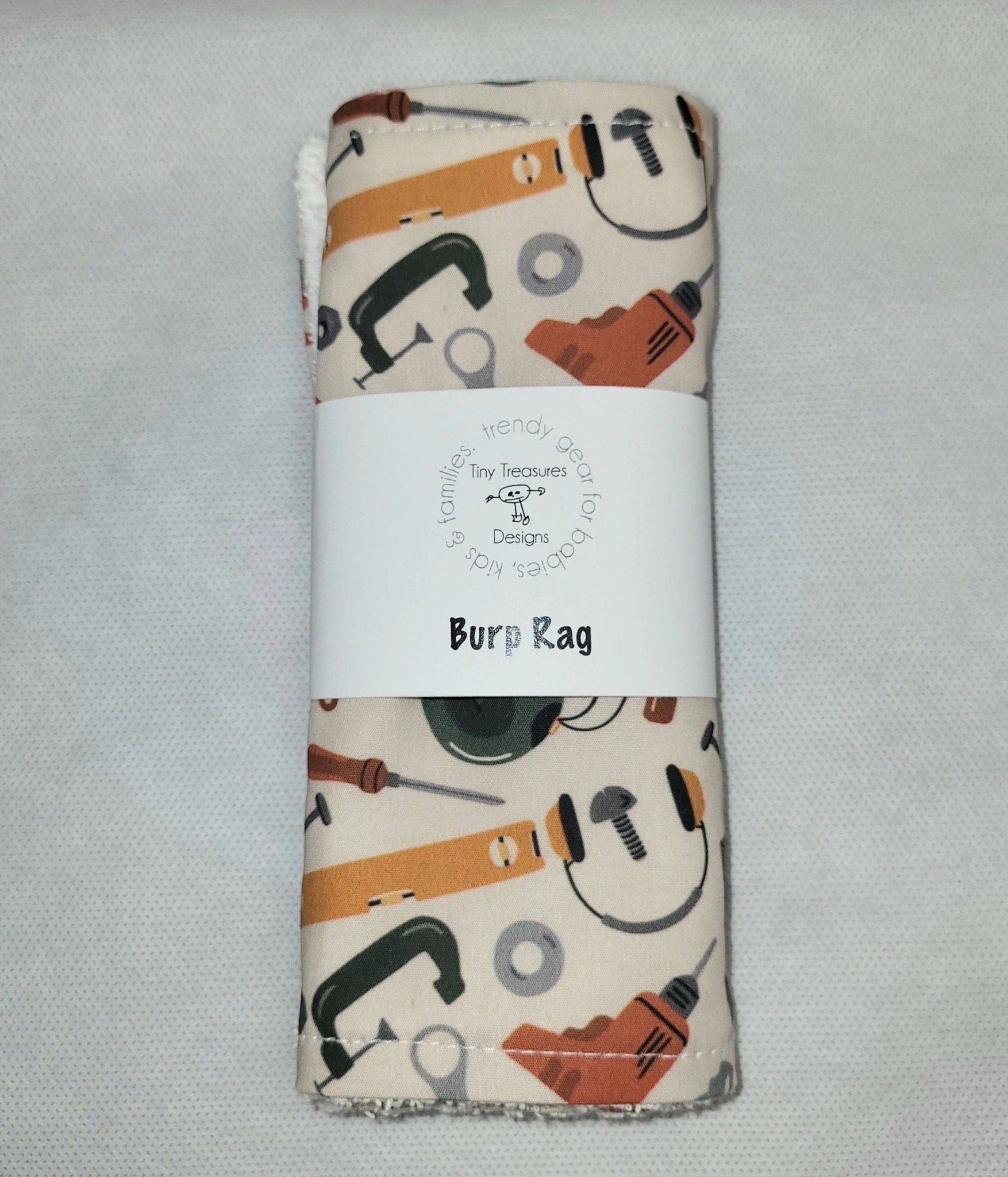 Cotton Terry Cloth Burp Rag with Tools - Potpourri Gift Shop