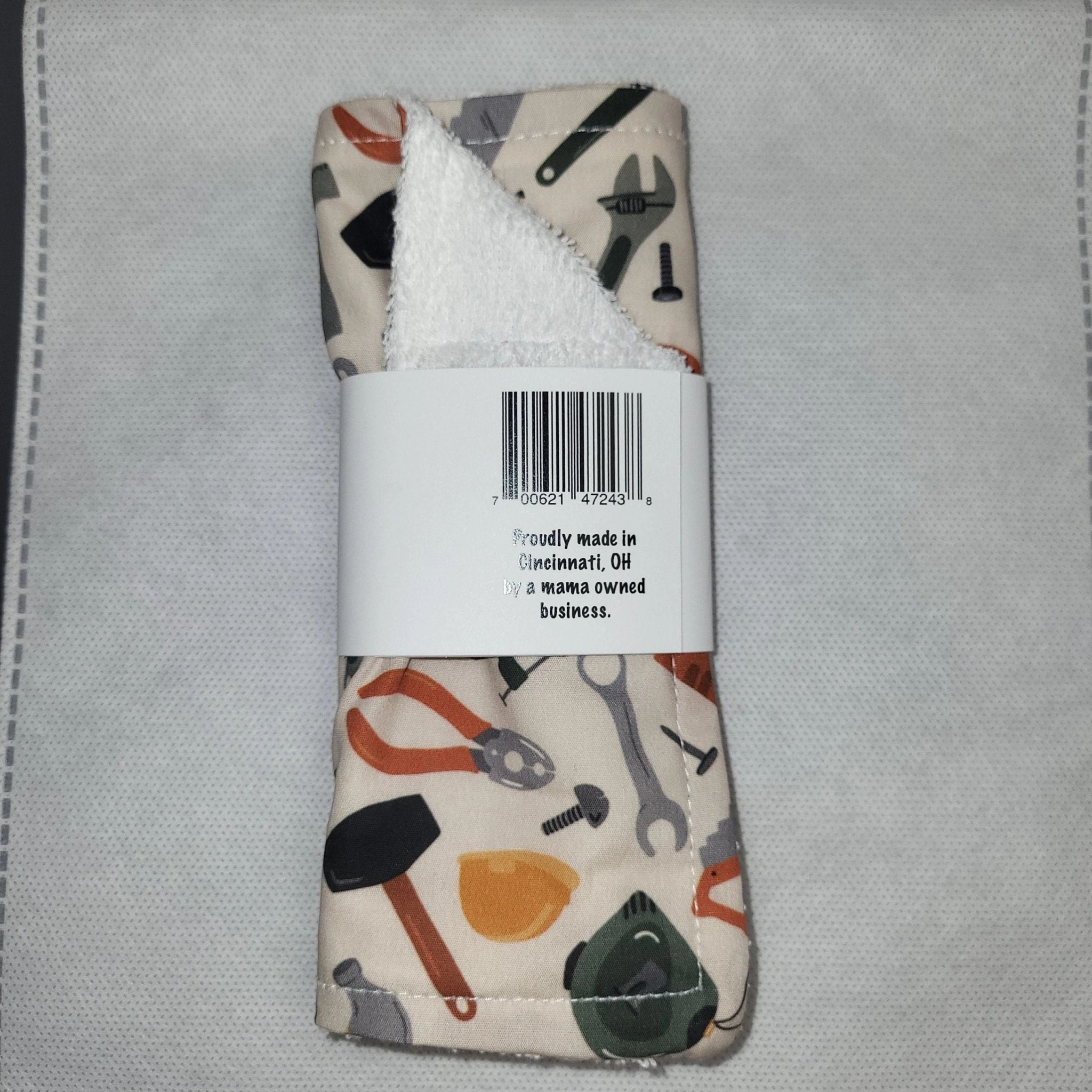 Cotton Terry Cloth Burp Rag with Tools - Potpourri Gift Shop