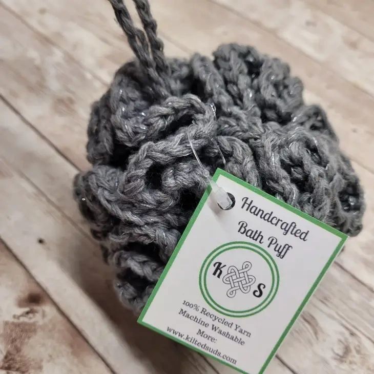 Gray Shower & Bath Puff - Potpourri Gift Shop
