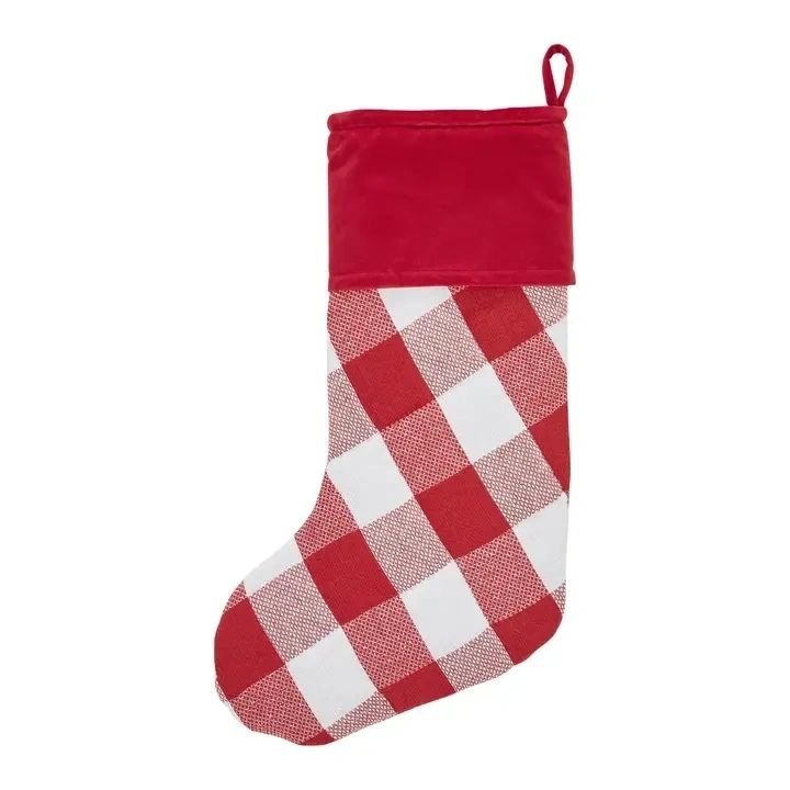 Large Red Check Stocking 12x20 - Potpourri Gift Shop