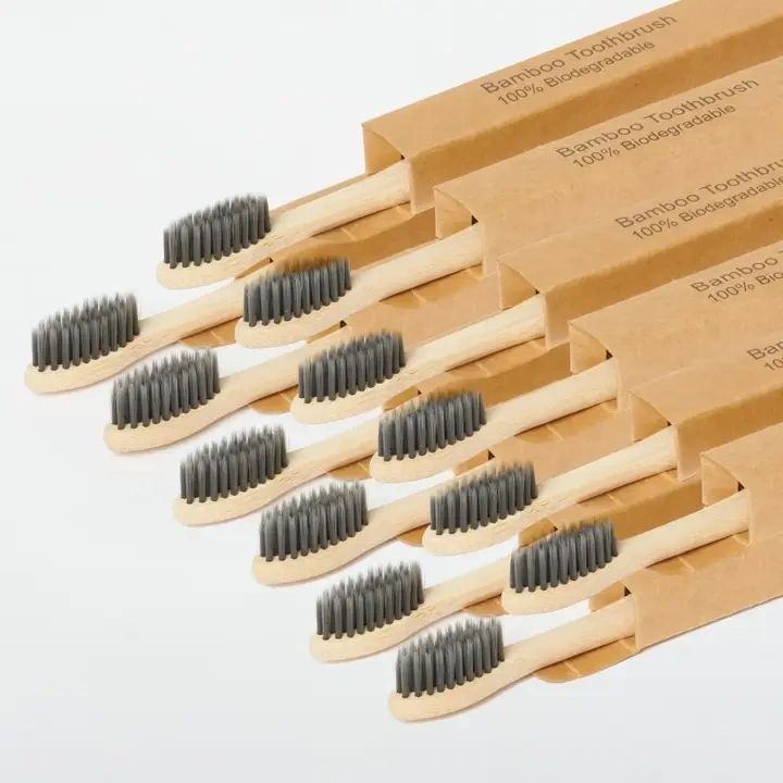 Charcoal - Infused Bamboo Toothbrush - Potpourri Gift Shop