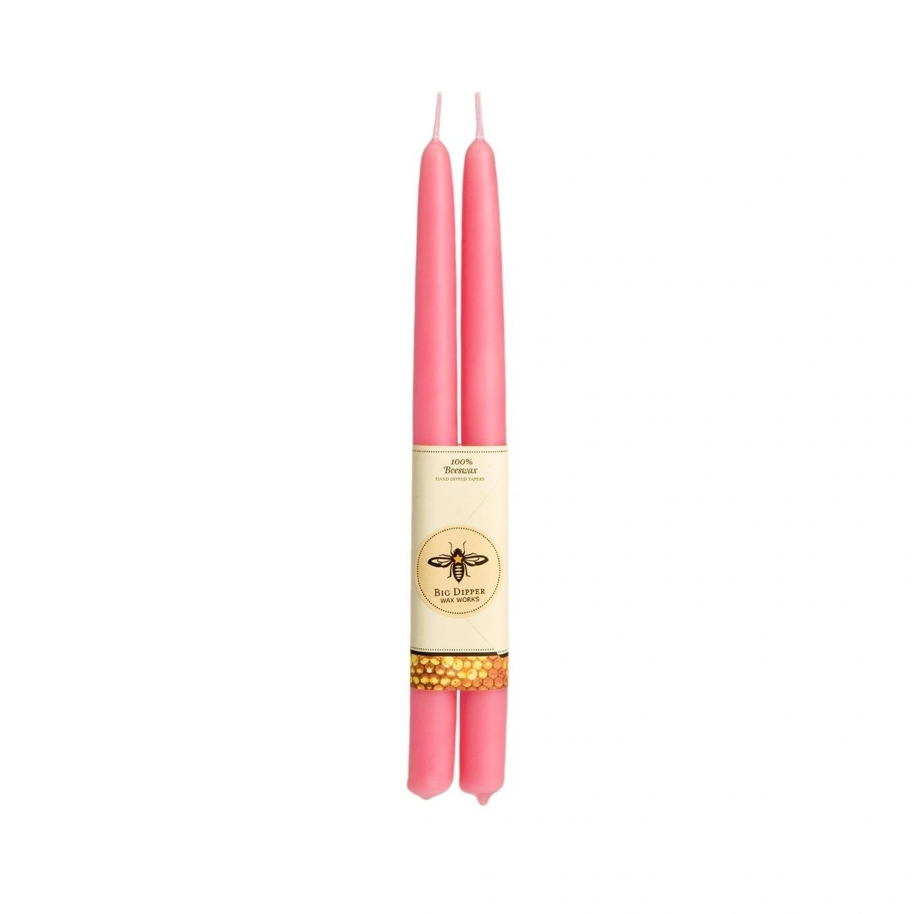 100% Pure Beeswax Tapers Pair in Cherry Blossom Pink - Potpourri Gift Shop