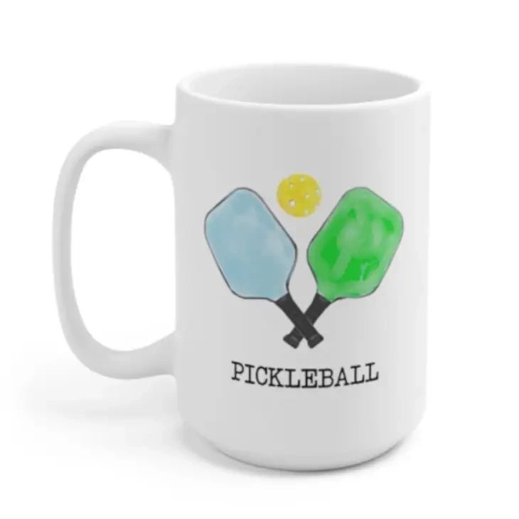 Pickleball Mug - Blue & Green 15 oz. - Potpourri Gift Shop