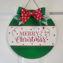 Merry Christmas Front Door Sign 12" - Potpourri Gift Shop