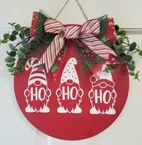 Ho Ho Ho Christmas Gnome Front Door Sign 12" - Potpourri Gift Shop