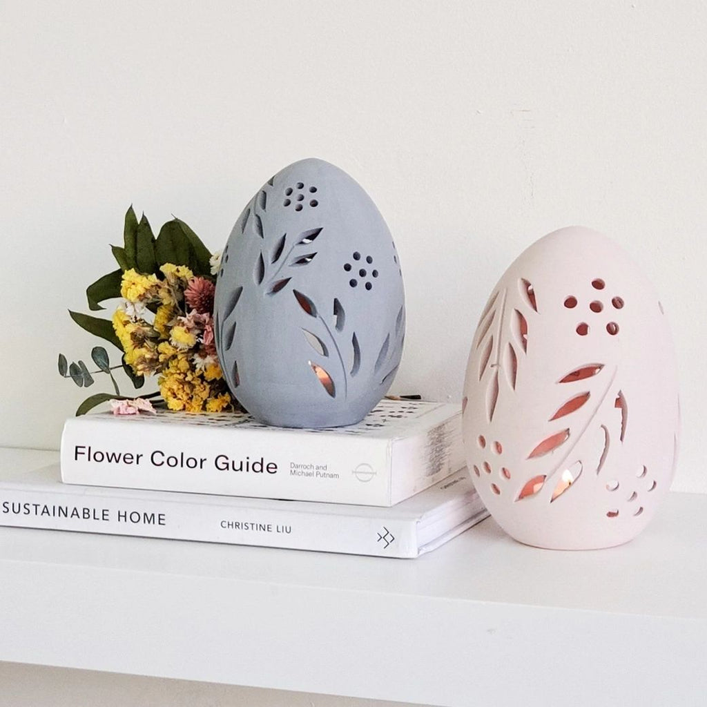 Handmade Terracotta Egg Lanterns - Set of 2 - Potpourri Gift Shop
