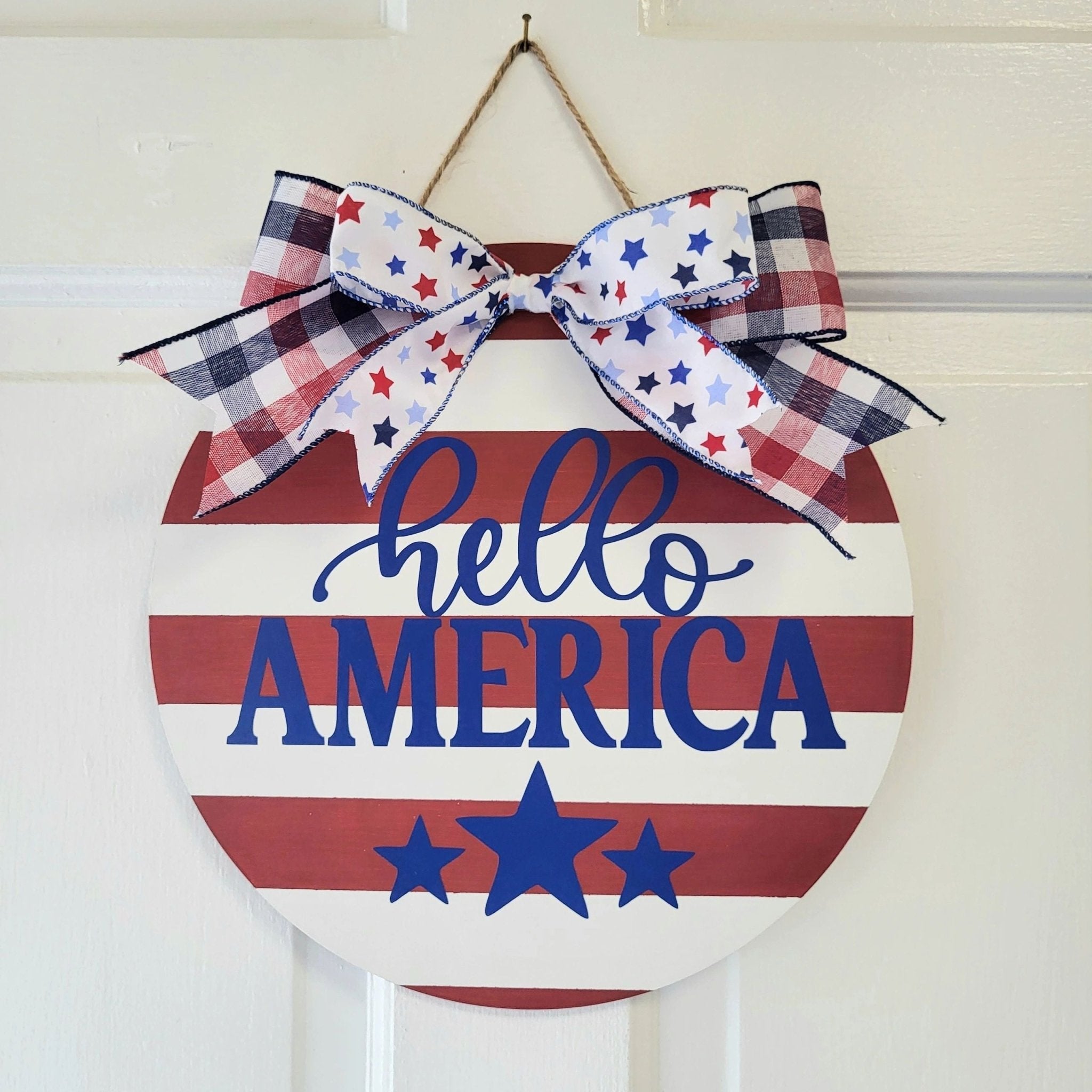 Hello America Front Door Sign 12" - Potpourri Gift Shop