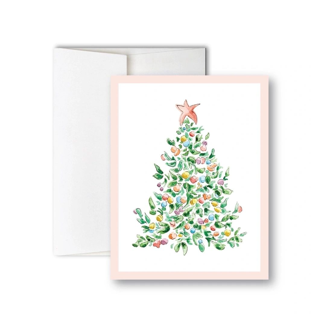 Colorful Christmas Tree Cards - Boxed Set of 8 - Potpourri Gift Shop