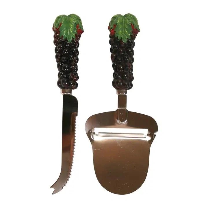 Cheese Knife & Planer Set - Purple Grapes - Potpourri Gift Shop