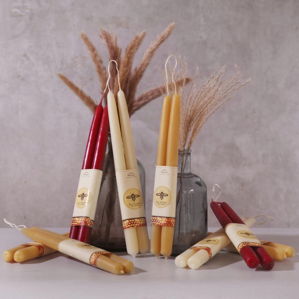 100% Pure Beeswax Tapers Pair in Cherry Blossom Pink - Potpourri Gift Shop