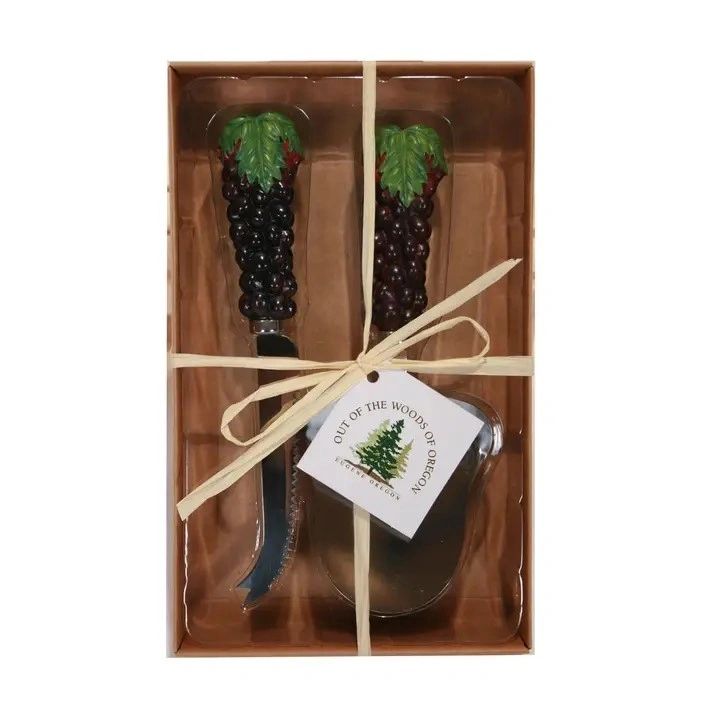 Cheese Knife & Planer Set - Purple Grapes - Potpourri Gift Shop