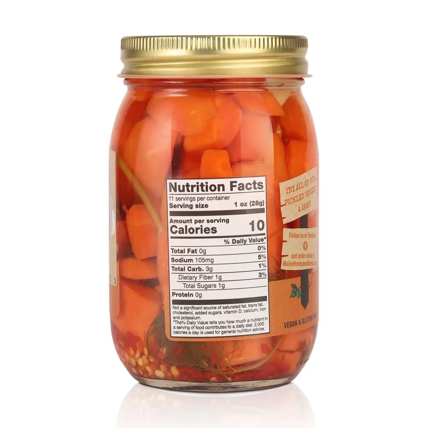 Hot Dill Pickled Carrots, Salad Cut 16 oz. - Potpourri Gift Shop