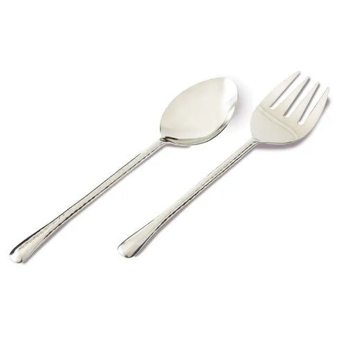 10.5" Hammered Salad Server Set - Potpourri Gift Shop