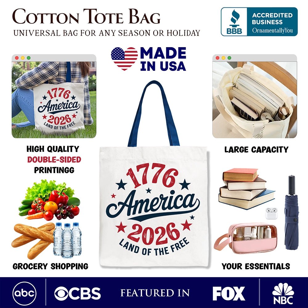 America 1776 - 2026 250th Anniversary Tote Bag - Potpourri Gift Shop