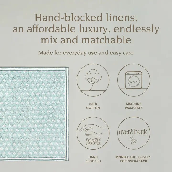 Artisan Hand - Blocked Cloth Napkins – 100% Cotton – Set of 4 - Potpourri Gift Shop