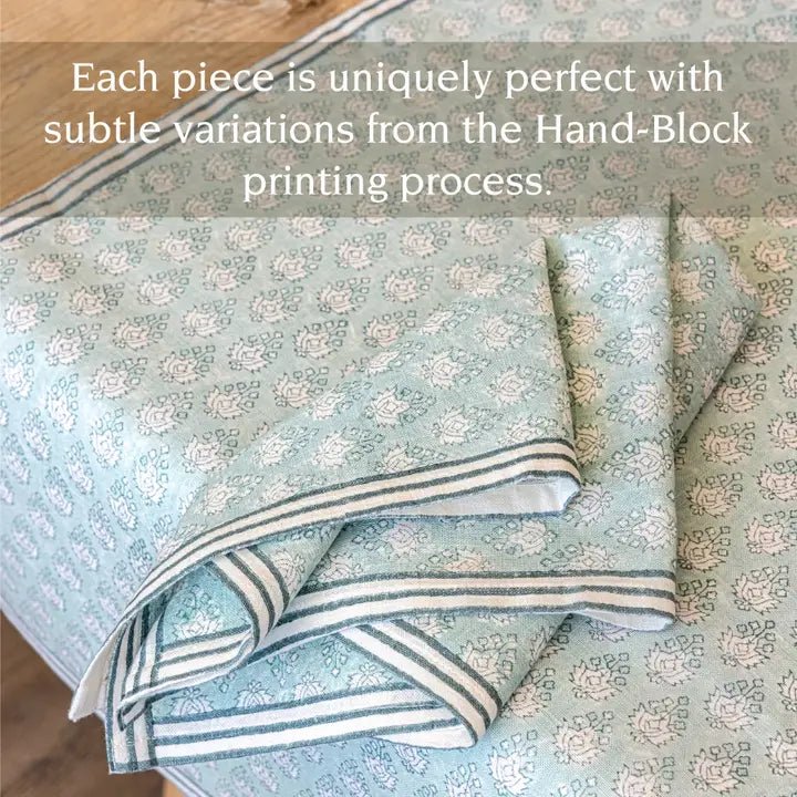 Artisan Hand - Blocked Cloth Napkins – 100% Cotton – Set of 4 - Potpourri Gift Shop