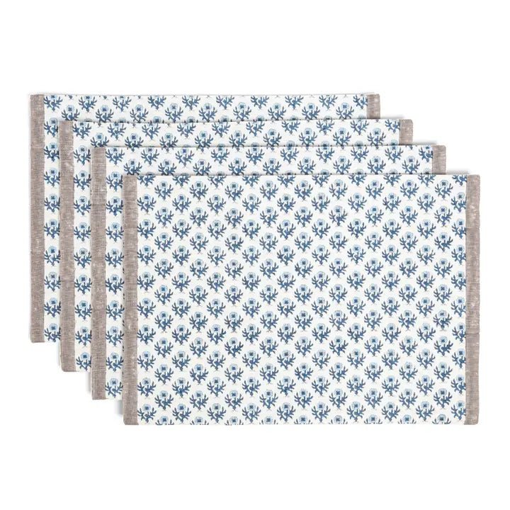 Artisan Hand - Blocked Placemats – 100% Cotton – Set of 4 - Potpourri Gift Shop