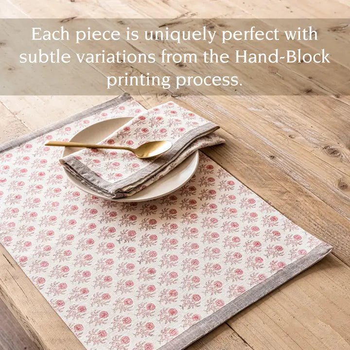 Artisan Hand - Blocked Placemats – 100% Cotton – Set of 4 - Potpourri Gift Shop