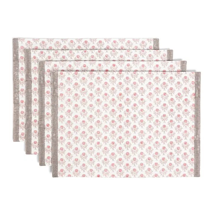 Artisan Hand - Blocked Placemats – 100% Cotton – Set of 4 - Potpourri Gift Shop