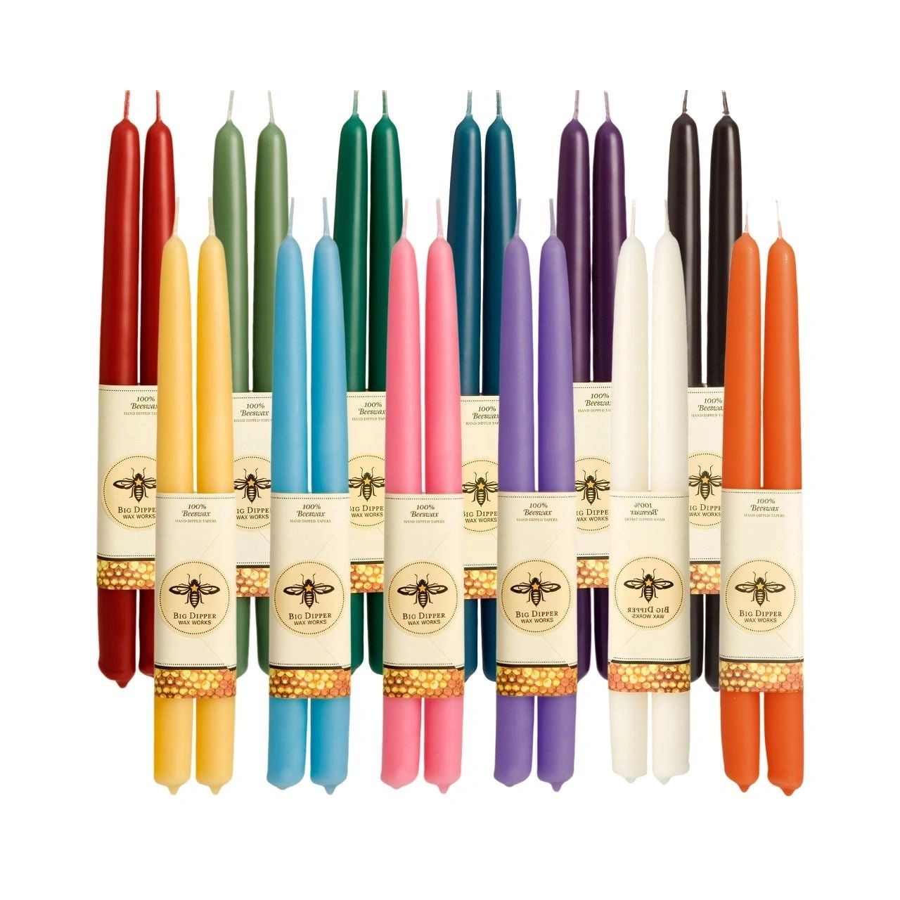 100% Pure Beeswax Tapers Pair in Eggplant - Potpourri Gift Shop