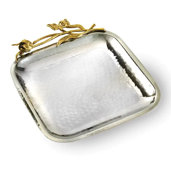 Square 8.5" Butterfly Tray with Gold Detail - Potpourri Gift Shop