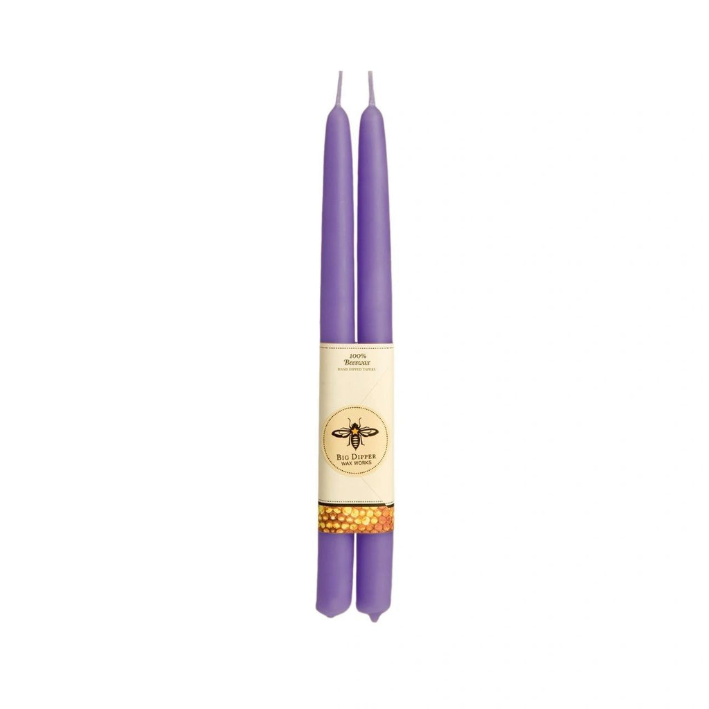 100% Pure Beeswax Tapers Pair in Lilac - Potpourri Gift Shop