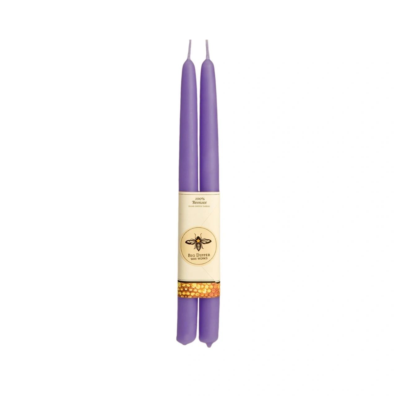 100% Pure Beeswax Tapers Pair in Lilac - Potpourri Gift Shop