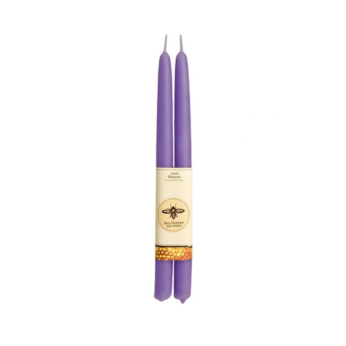100% Pure Beeswax Tapers Pair in Lilac - Potpourri Gift Shop