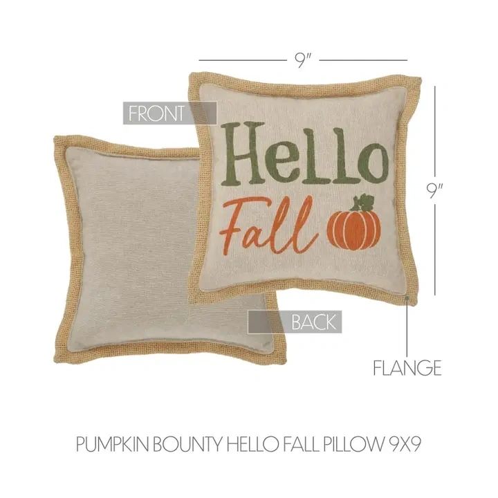 Hello Fall Throw Pillow 9x9" - Potpourri Gift Shop