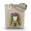 Bright Blooms Goat Tote Bag, "Madge" - Potpourri Gift Shop