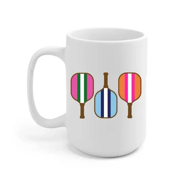 Colorful Pickleball Mug 15 oz. - Potpourri Gift Shop