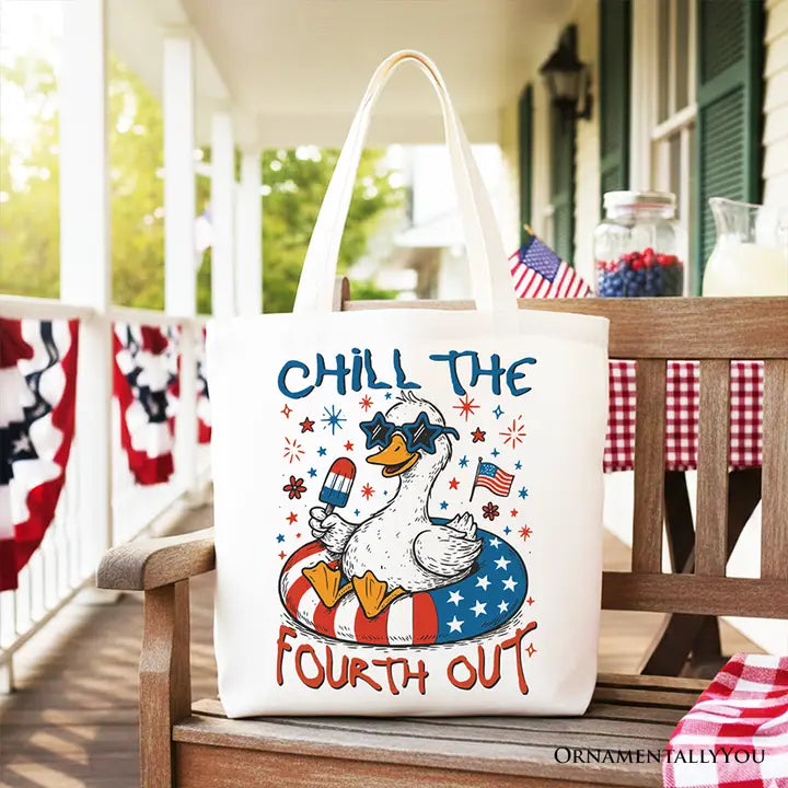 Chill The Fourth Out Silly Goose Tote Bag
