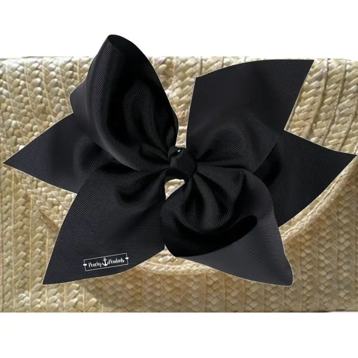 The Vineyard Straw Clutch with Interchangeable Bow in Black - Potpourri Gift Shop