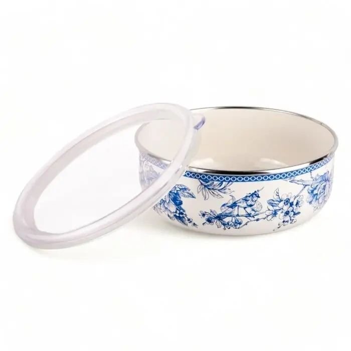 Bird of Paradise Enamel Stackable Storage Bowls Set of 2 - Potpourri Gift Shop