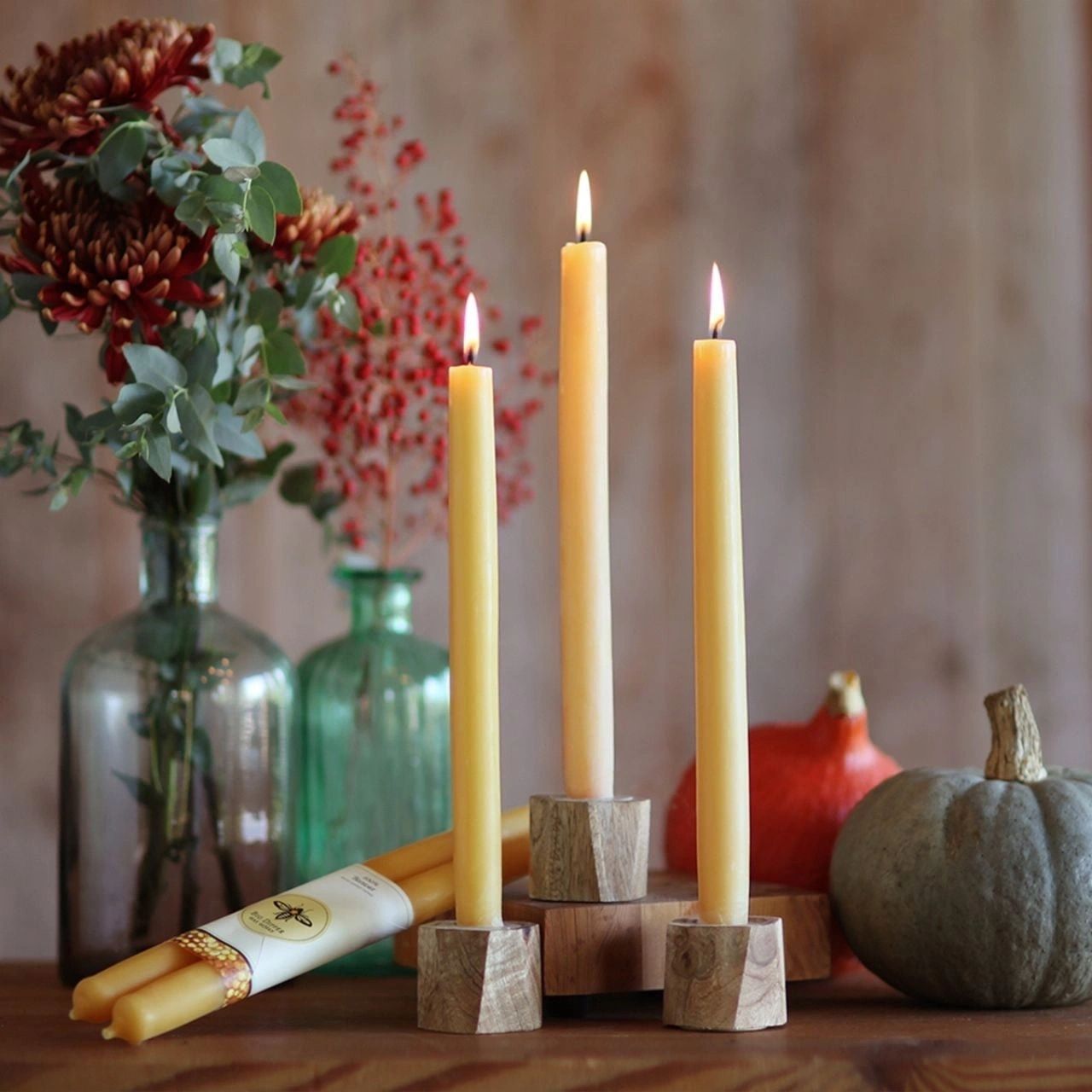 100% Pure Beeswax Tapers Pair in Lilac - Potpourri Gift Shop