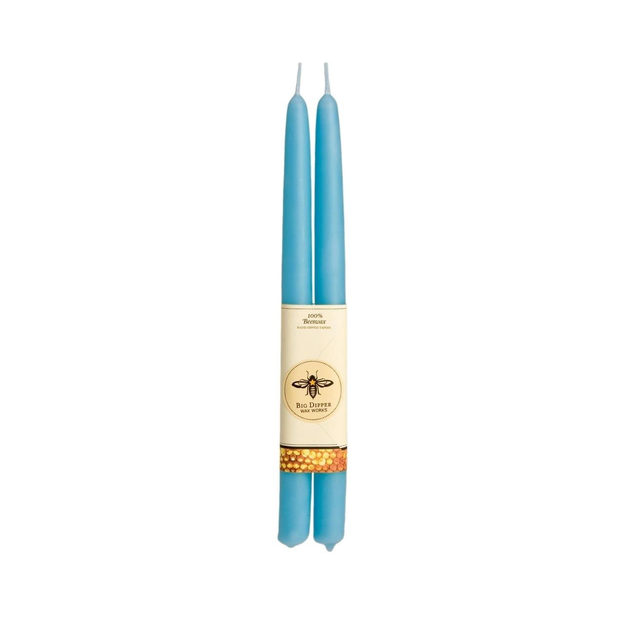 100% Pure Beeswax Tapers Pair in Sky Blue - Potpourri Gift Shop