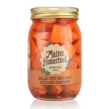 Hot Dill Pickled Carrots, Salad Cut 16 oz. - Potpourri Gift Shop