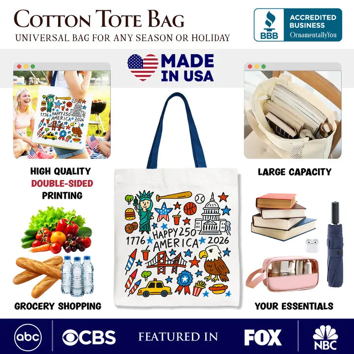 Happy 250th Birthday USA Tote Bag