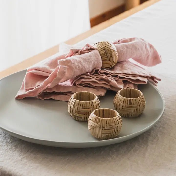 Harvest Wicker Napkin Rings – Set of 4 - Potpourri Gift Shop