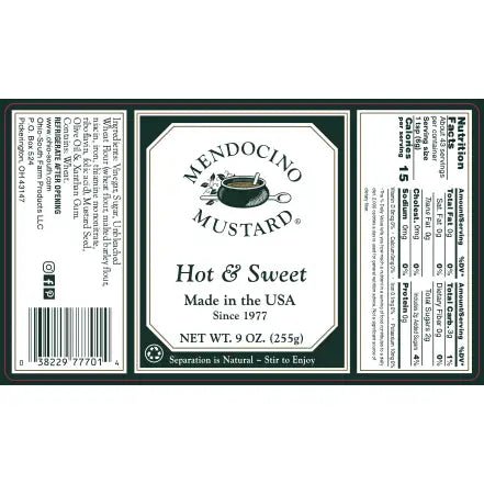 Mendocino Hot & Sweet Mustard - Potpourri Gift Shop